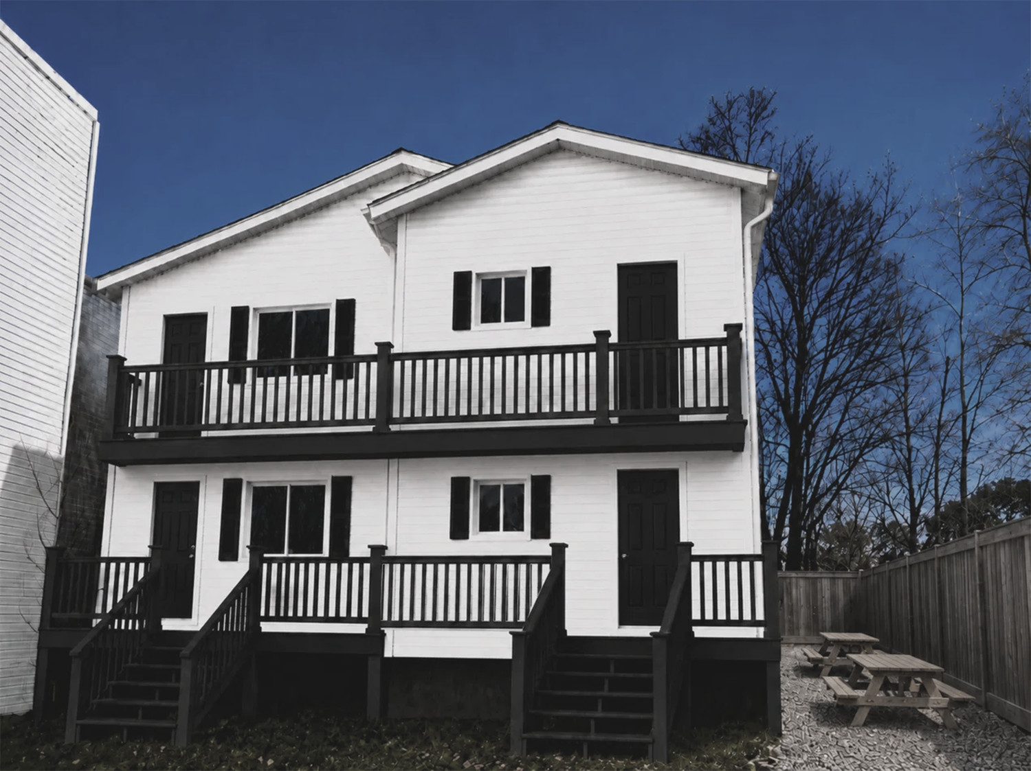 First Ave Apartments, 803 1st Avenue — rear exterior with balconies and deck